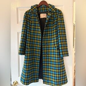Vintage Pendleton Wool Coat with Blue and Green Accents